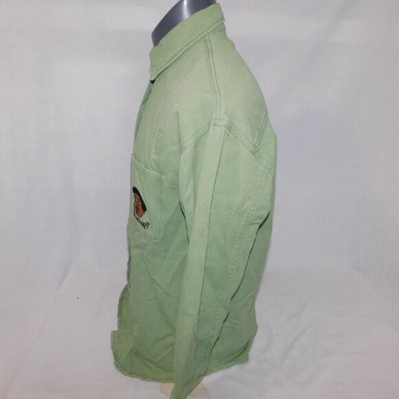 Mens L Green Denim Baby Fat Albert What's Up? Embroidered Long Sleeve Shirt - Picture 9 of 13